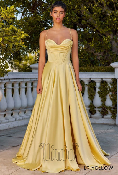 Vivid Formal Stella Ball Gown in Light Yellow / Yellows